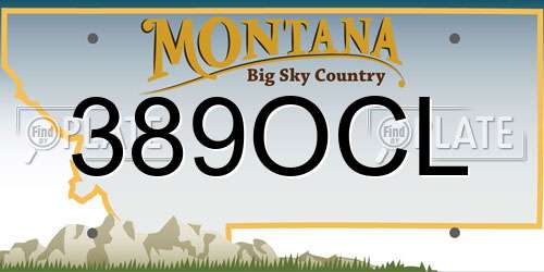 389OCL Montana License Plate
