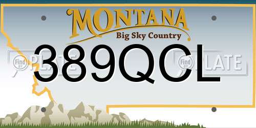 389QCL Montana License Plate