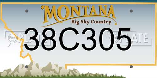 38C305 Montana License Plate