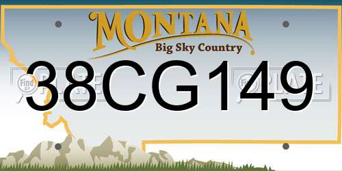38CG149 Montana License Plate