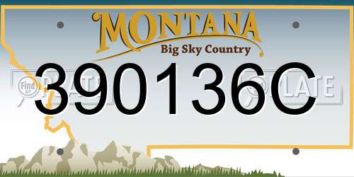 390136C Montana License Plate