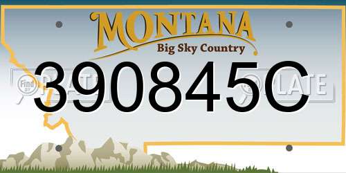 390845C Montana License Plate