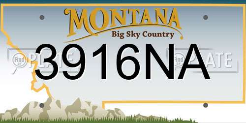 3916NA Montana License Plate