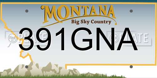 391GNA Montana License Plate