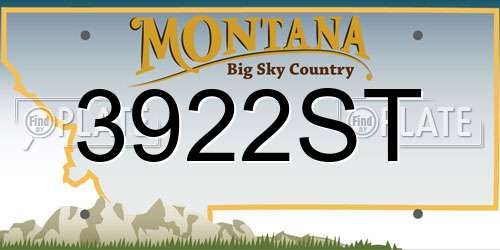 3922ST Montana License Plate