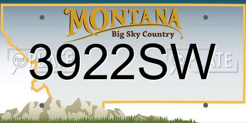 3922SW Montana License Plate