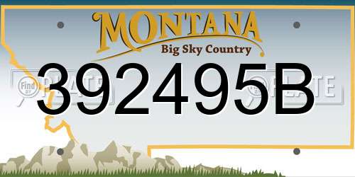 392495B Montana License Plate