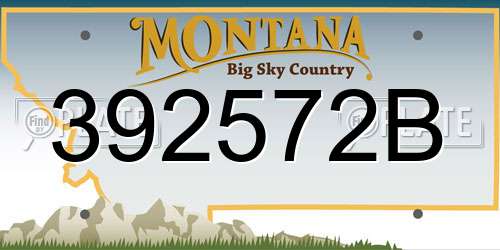 392572B Montana License Plate