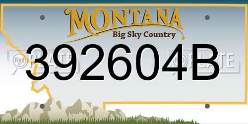 392604B Montana License Plate