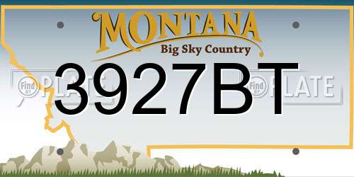 3927BT Montana License Plate