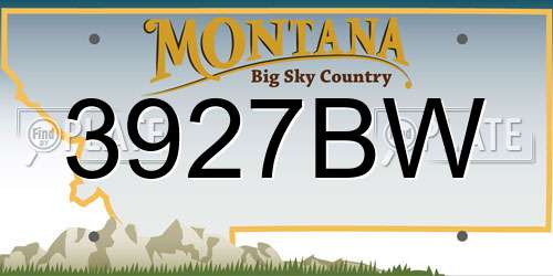 3927BW Montana License Plate