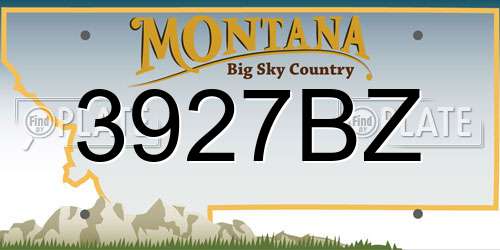 3927BZ Montana License Plate