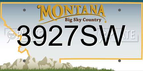3927SW Montana License Plate