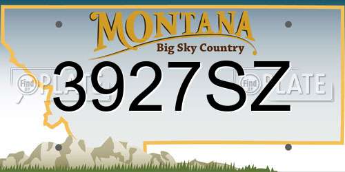3927SZ Montana License Plate