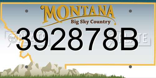392878B Montana License Plate