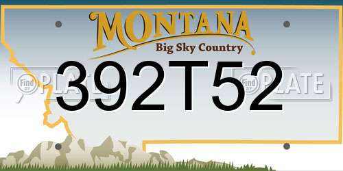 392T52 Montana License Plate