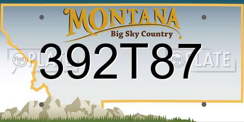 392T87 Montana License Plate