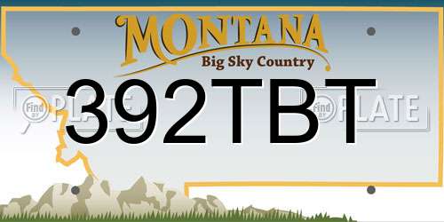 392TBT Montana License Plate