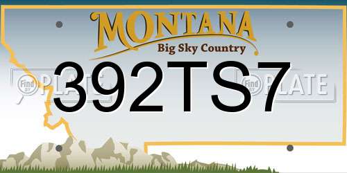 392TS7 Montana License Plate