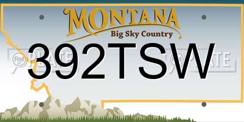 392TSW Montana License Plate
