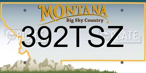 392TSZ Montana License Plate