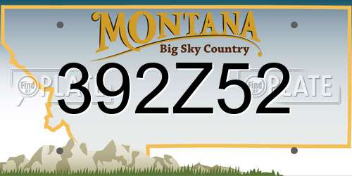 392Z52 Montana License Plate