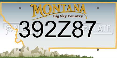 392Z87 Montana License Plate