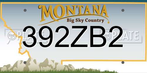 392ZB2 Montana License Plate