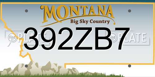 392ZB7 Montana License Plate