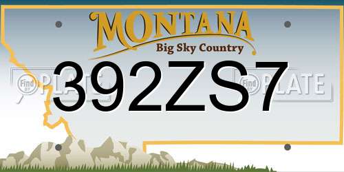 392ZS7 Montana License Plate