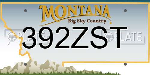 392ZST Montana License Plate