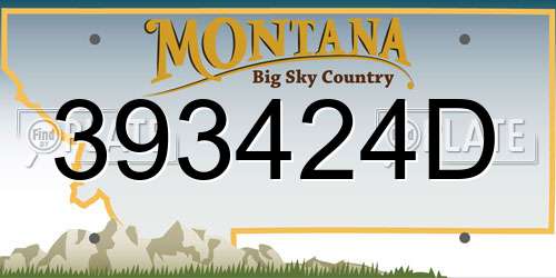 393424D Montana License Plate
