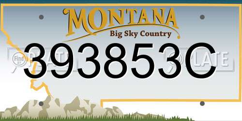 393853C Montana License Plate