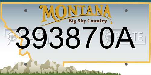 393870A Montana License Plate