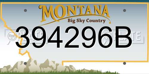 394296B Montana License Plate