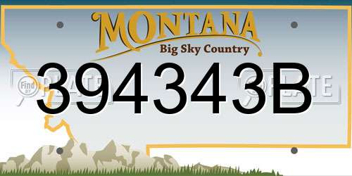 394343B Montana License Plate
