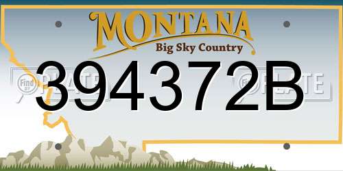 394372B Montana License Plate