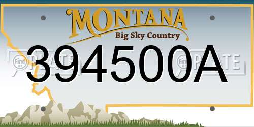 394500A Montana License Plate