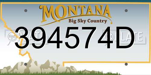 394574D Montana License Plate