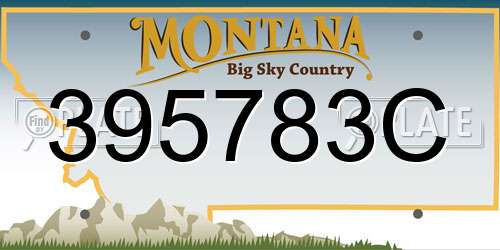 395783C Montana License Plate