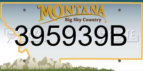 395939B Montana License Plate