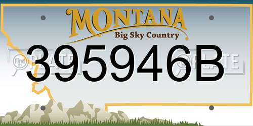 395946B Montana License Plate