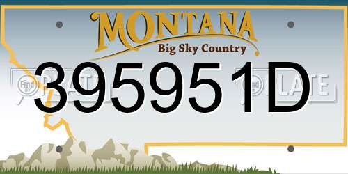 395951D Montana License Plate