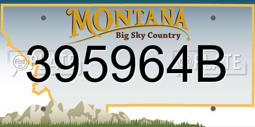 395964B Montana License Plate