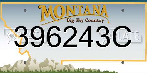 396243C Montana License Plate