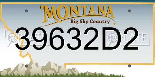 39632D2 Montana License Plate