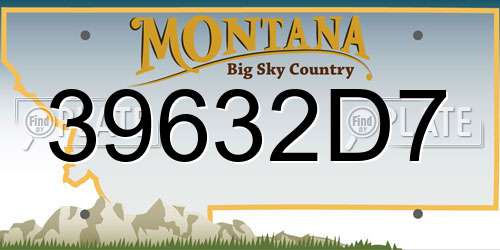 39632D7 Montana License Plate