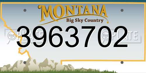 3963702 Montana License Plate