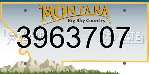 3963707 Montana License Plate