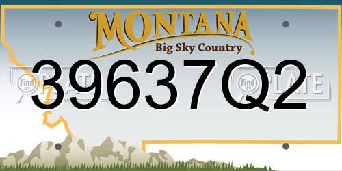39637Q2 Montana License Plate